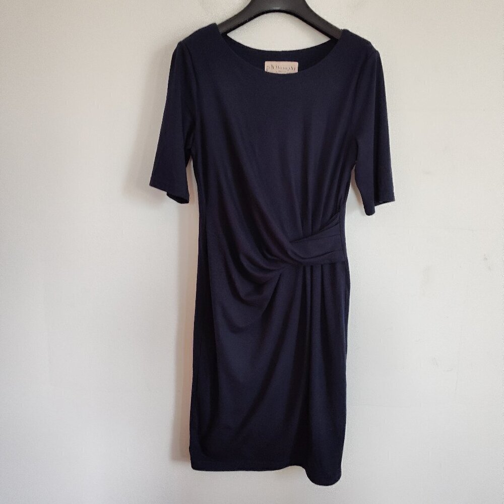 Ladies SZ S Philosophy Navy Short-Sleeve Dress